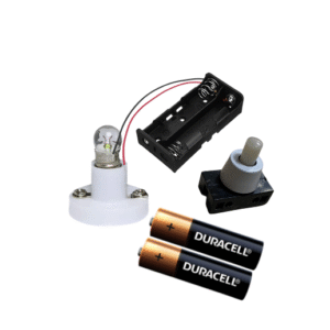 Marmaline - Pilli Poşetli Öğrenci Deney Seti (Pil Yuvası + Duracell Pil + Minyonet Duy + Ampul + Çıt Çıt Anahtar)