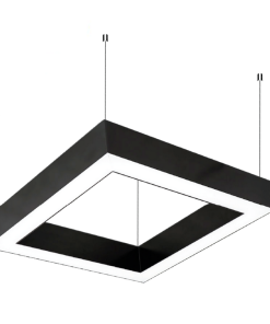 Marmaline - 150cm*150cm - 200w - 50mm*80mm Sarkıt Kare Linear Armatür - Siyah Kasa - 3200k Gün Işığı