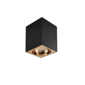 Universal – Siyah + Rose Kasa Sıva Üstü 10x10cm Kare Led Spot Kasası (Duy+4000k Ilık Beyaz Ampul Dahil)
