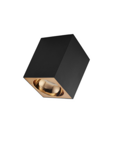 Universal – Siyah + Rose Kasa Sıva Üstü 10x10cm Kare Led Spot Kasası (Duy+4000k Ilık Beyaz Ampul Dahil)