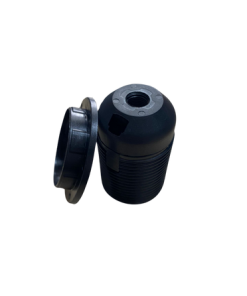 Marmaline - E27 Tam Dişli İtalyan Avize Duyu, Geçmeli, Plastik Somunlu (Siyah)