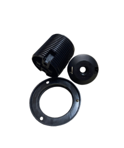 Marmaline - E27 Tam Dişli İtalyan Avize Duyu, Geçmeli, Plastik Somunlu (Siyah)