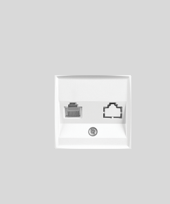 Viko - Eski Serilere Uyumlu Beyaz Tekli Numaris Telefon Priz Kapağı (Çerçeve Dahil)