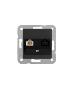 Viko Trenda Siyah Tekli Numaris Telefon Prizi (Rj11) (Çerçeve Hariç)