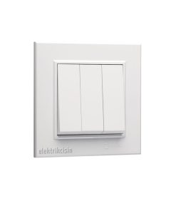 Makel Karea Beyaz Üçlü Anahtar (Çerçeve Dahil)