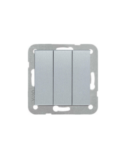 Viko Novella Gümüş Gri Üçlü Anahtar - (Çerçeve Hariç)