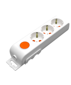 Eko -  3'lü Anahtarlı Çocuk Korumalı Topraklı Grup Priz - Kablosuz - (Beyaz)