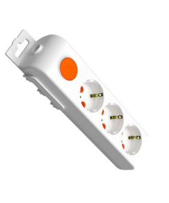 Eko -  3'lü Anahtarlı Çocuk Korumalı Topraklı Grup Priz - Kablosuz - (Beyaz)