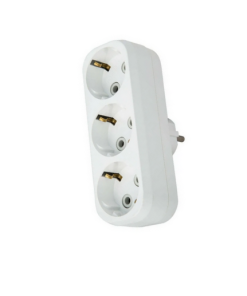 Eko -  Topraklı 3'lü Golyat Fiş Priz - Düz (Beyaz)