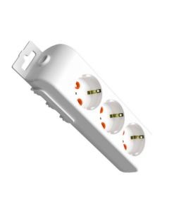 Eko -  3'lü Çocuk Korumalı Topraklı Grup Priz - Kablosuz - (Beyaz)