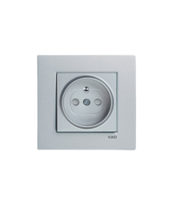 Viko Novella Gümüş Gri Çocuk Korumalı Ups Prizi - (Çerçeve Dahil)