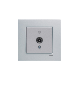 Viko Novella Gümüş Gri Uydu Prizi F Konnektörlü (Sonlu) - (Çerçeve Dahil)