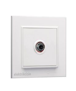 Makel Karea Beyaz Uydu Prizi F Konnektörlü (Ara Konnektörlü) (Çerçeve Dahil)