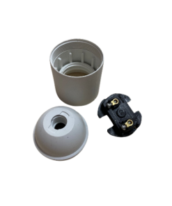 Marmaline - E27 Dişsiz Düz İtalyan Avize Duyu, Vidalı, Plastik Somunlu (Beyaz)