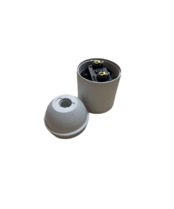 Marmaline - E27 Dişsiz Düz İtalyan Avize Duyu, Vidalı, Plastik Somunlu (Beyaz)