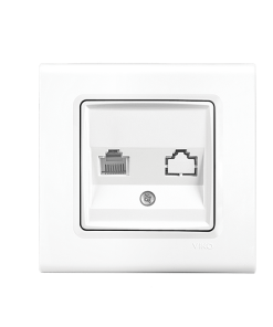 Viko Linnera Beyaz Tekli Data Prizi (Rj45) (Cat6) (Çerçeve Dahil)