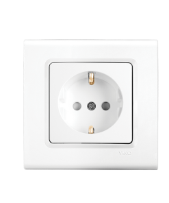 Viko Linnera Beyaz Çocuk Korumalı Topraklı Priz (Çerçeve Dahil)