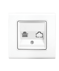 Viko Linnera Beyaz Tekli Numaris Telefon Prizi (Rj11) (Çerçeve Dahil)