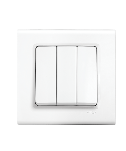 Viko Linnera Beyaz Üçlü Anahtar (Çerçeve Dahil)