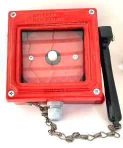 Eski Tip Nostalji - Kırmızı Döküm Kasa - Siyah Çekiçli Yangın İhbar Butonu