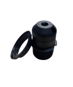 Marmaline - E27 Yarım Dişli İtalyan Avize Duyu, Geçmeli, Plastik Somunlu (Siyah)