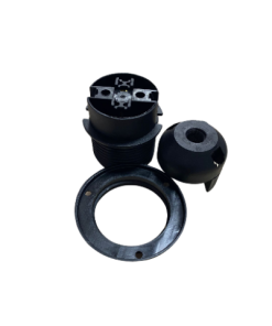 Marmaline - E27 Yarım Dişli İtalyan Avize Duyu, Geçmeli, Plastik Somunlu (Siyah)