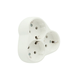 Eko -  Topraklı 3'lü Golyat Fiş Priz - Yonca (Beyaz)