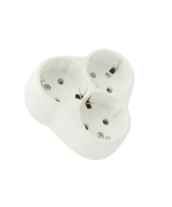 Eko -  Topraklı 3'lü Golyat Fiş Priz - Yonca (Beyaz)