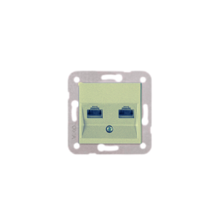 Viko Novella Metalik Beyaz İkili Data Prizi (Rj45) (2xCat6) - (Çerçeve Hariç)