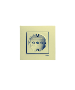 Viko Novella Metalik Beyaz Çocuk Korumalı Topraklı Priz - (Çerçeve Dahil)