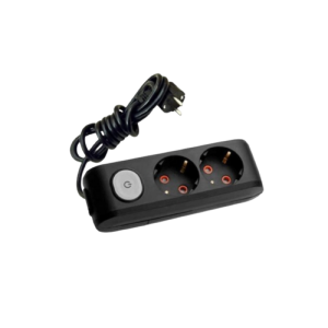 Eko - 2'li Anahtarlı Çocuk Korumalı Topraklı Grup Priz - 7 Metre - (Siyah - 3x2.5 Bakır Kablolu)