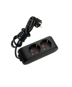 Eko - 2'li Çocuk Korumalı Topraklı Grup Priz - 20 Metre - (Siyah - 3x1 Bakır Kablolu)