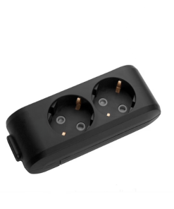 Eko - 2'li Çocuk Korumalı Topraklı Grup Priz - Kablosuz - (Siyah)