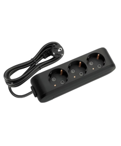 Eko - 3'lü Çocuk Korumalı Topraklı Grup Priz - 7 Metre - (Siyah - 3x1 Bakır Kablolu)