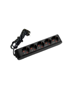 Eko - 5'li Çocuk Korumalı Topraklı Grup Priz - 20 Metre - (Siyah - 3x2.5 Bakır Kablolu)