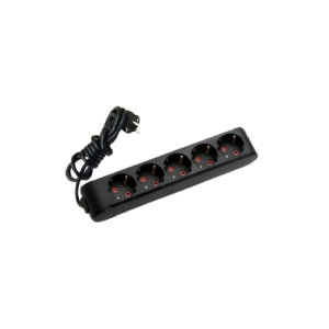 Eko - 5'li Çocuk Korumalı Topraklı Grup Priz - 20 Metre - (Siyah - 3x2.5 Bakır Kablolu)