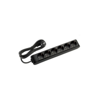 Eko - 6'lı Çocuk Korumalı Topraklı Grup Priz - 20 Metre - (Siyah - 3x2.5 Bakır Kablolu)