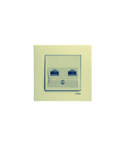 Viko Novella Metalik Beyaz İkili Data Prizi (Rj45) (2xCat6) - (Çerçeve Dahil)