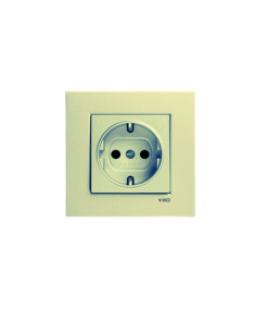 Viko Novella Metalik Beyaz Topraklı Priz - (Çerçeve Dahil)