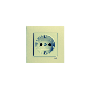Viko Novella Metalik Beyaz Topraklı Priz - (Çerçeve Dahil)