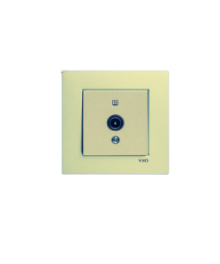 Viko Novella Metalik Beyaz Uydu Prizi F Konnektörlü (Geçişli) - (Çerçeve Dahil)