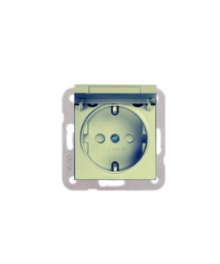 Viko Trenda Metalik Beyaz Çocuk Korumalı Kapaklı Topraklı Priz - (Çerçeve Hariç)